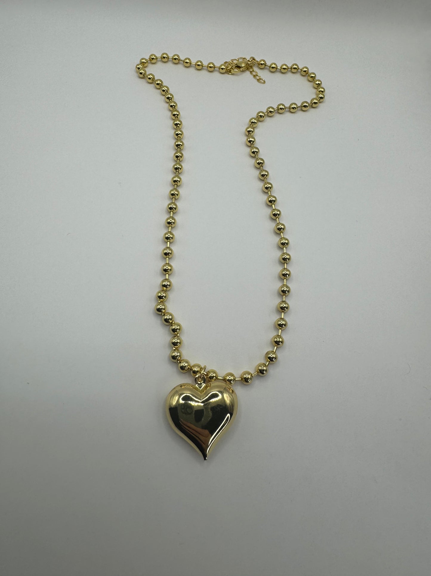 Ball Bead Heart Necklace