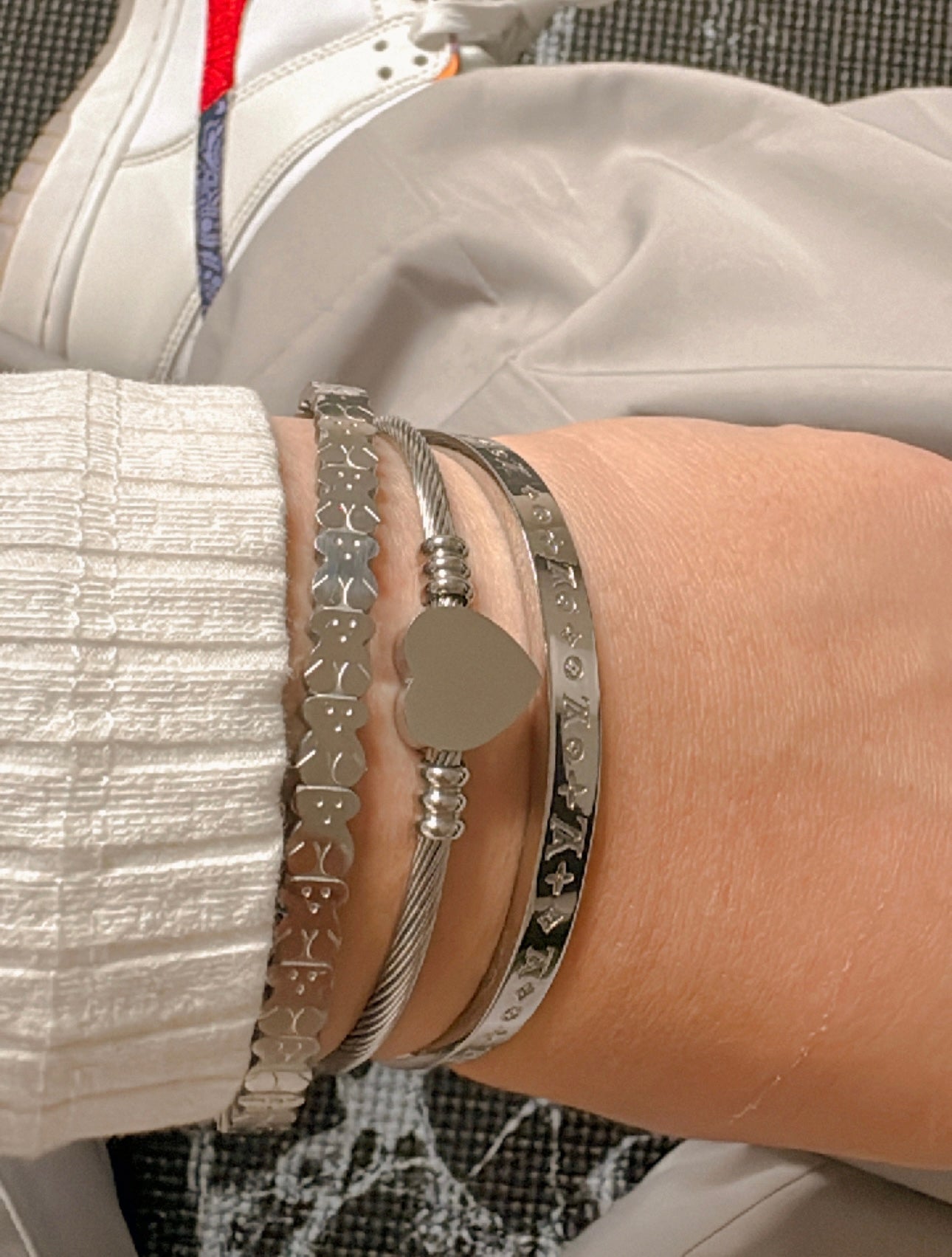 Twister Silver Bangle