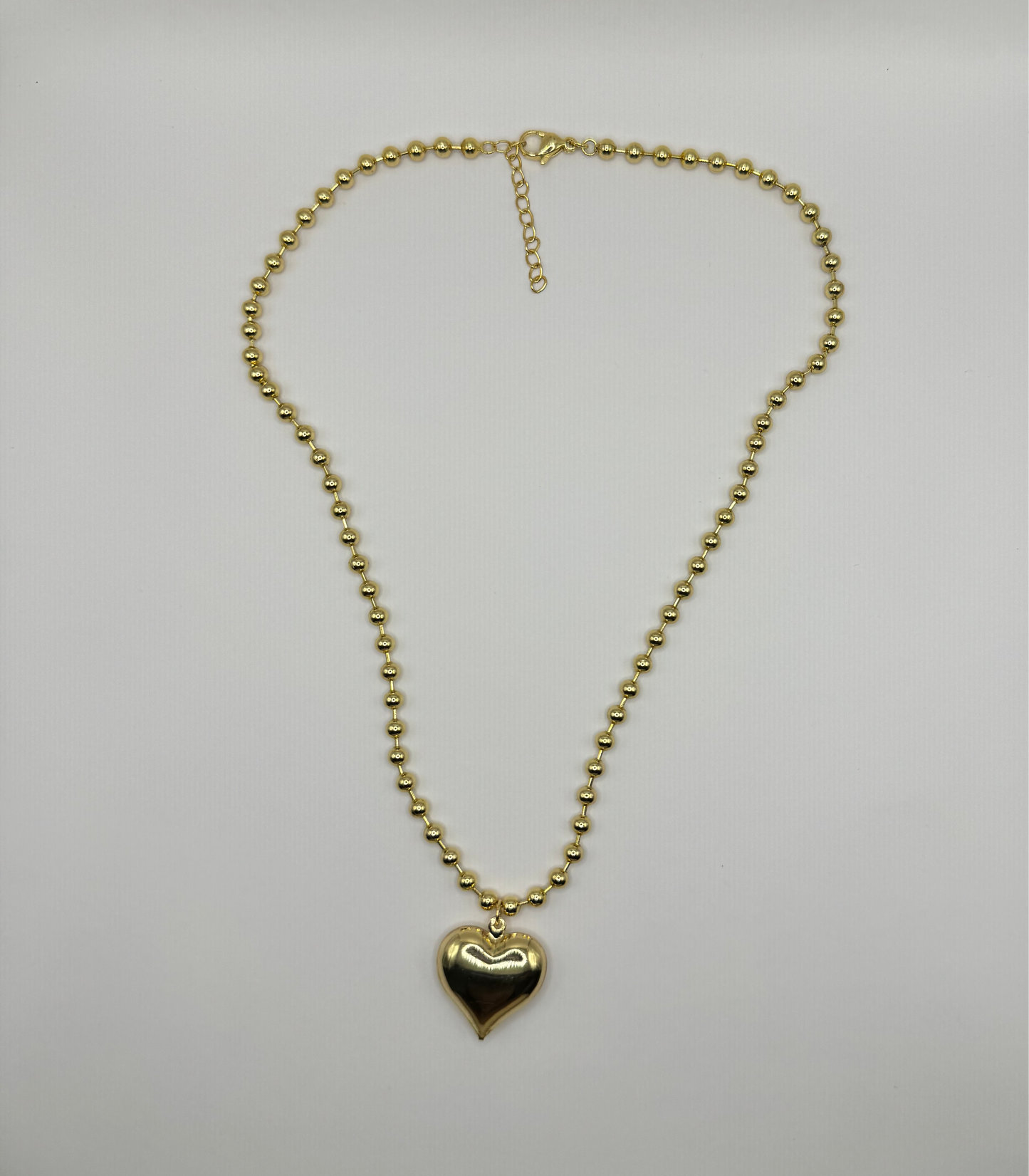 Ball Bead Heart Necklace