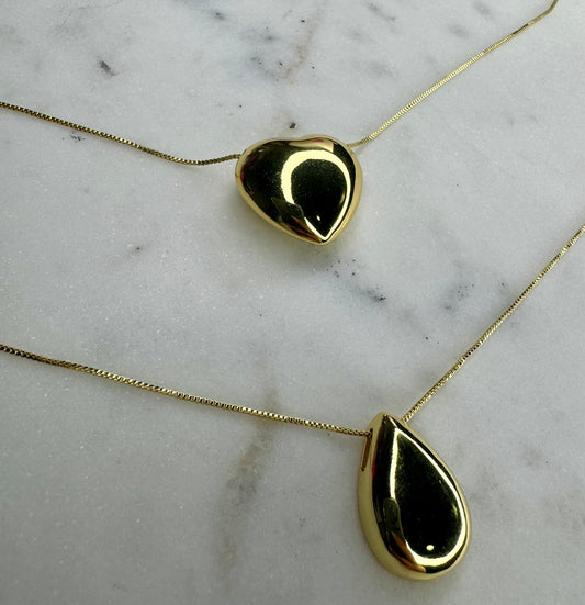 Gold Chunky Pendant Necklace