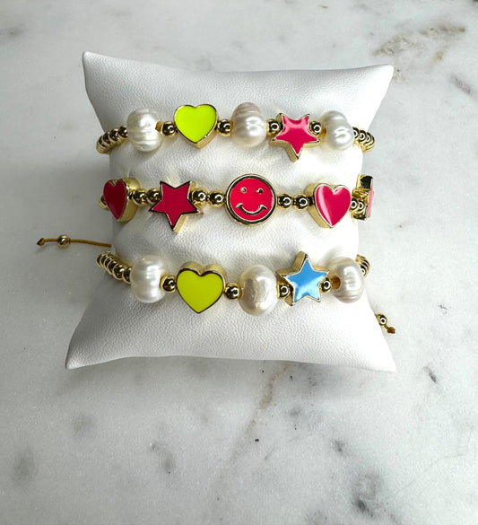 Star and Heart Bead Bracelet