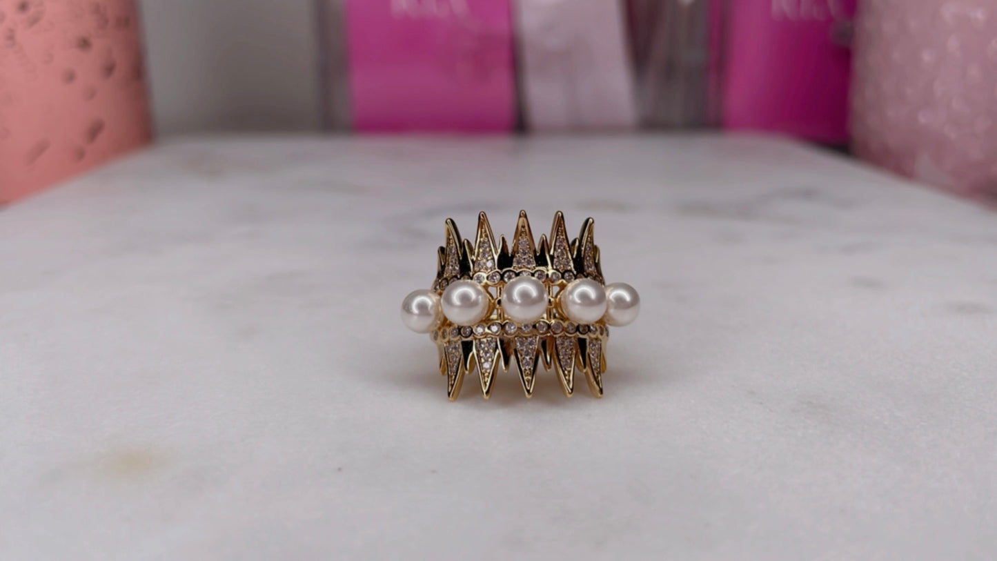 Pave Pearl Ring